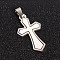 Tarnish Resistant 201 Stainless Steel Cross Split Pendants, Stainless Steel Color, 42x22.5x1.5mm, Hole: 4x9mm