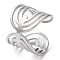 Non-Tarnish 304 Stainless Steel Hollow Open Cuff Rings, Stainless Steel Color, 17.5mm, Inner Diameter: 17.8mm