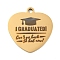 PVD Vacuum Plating 201 Stainless Steel Pendants, Heart with Word I Graduated & Hat Charms, Real 18K Gold Plated, 30.5x29x2mm, Hole: 3mm
