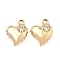 Brass Micro Pave Cubic Zirconia Pendants, Nickel Free, Real 18K Gold Plated, Heart, 15x11.5x5.5mm, Hole: 1.4mm