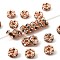 Brass Rhinestone Spacer Beads, Grade AAA, Wavy Edge, Nickel Free, Rose Gold Metal Color, Rondelle, Crystal, 4x2mm, Hole: 1mm