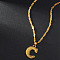 Brass Initial Pendant Necklaces, Golden, Letter C, 17.72 inch(45cm)
