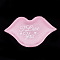 Satin Patches, with Sponge Inside, Lip with Word, Pink, 37x58x2.5mm