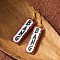 Alloy Acrylic Dangle Earrings, Rectangle with Word BANG, Golden, Red, 45x14mm