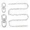 2Pcs 2 Sizes 304 Stainless Steel Double Eye Swivel Clasps, Swivel Snap Hook, with 1 Strand Handmade Spray Painted CCB Plastic Cable Chains, Stainless Steel Color, Swivel Clasps: 2pcs