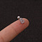 316L Surgical Stainless Steel Micro Pave Clear Cubic Zirconia Cartilage Earrings, Stainless Steel Color, Letter B, 6mm, Pin: 1.2mm