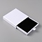 Paper Drawer Boxes, with Black Sponge Inside, for Bracelets, Earrings, Necklace Storage, Square, Snow, 7.8~8x8x1.7~1.75cm
