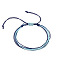Multi-strand Fibre Wax Threads Braided Bracelet, Adjustable Cord Bracelet, Light Cyan
