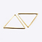 Brass Linking Rings, Plated, Triangle, Golden, 17.5x20x0.8mm, Inner Diameter: 15.5x17.5mm