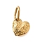 304 Stainless Steel Charms, with Jump Ring, Ion Plating(IP), Heart Charm, Real 14K Gold Plated, 7x7x1mm, Hole: 3.5x2.5mm