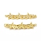 Brass Micro Pave Clear Cubic Zirconia Connector Charms, Cadmium Free & Nickel Free & Lead Free, Starfish Links, Golden, 9x40x2.5mm, Hole: 1.2mm