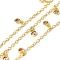 Brass Cubic Zirconia Cable Chains, with Flat Round Charms, Lead Free & Cadmium Free, Long-Lasting Plated, Rack Plating, Soldered, with Spool, Real 18K Gold Plated, Pearl Pink, 9.5mm