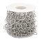 Non-Tarnish 304 Stainless Steel Ring Rolo Chains, Stainless Steel Color, 65x59mm