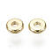 Brass Spacer Beads, Nickel Free, Flat Round, Real 18K Gold Plated, 4x1mm, Hole: 1.2mm