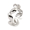 Non-Tarnish 304 Stainless Steel Open Cuff Rings, Oval, Stainless Steel Color, US Size 8(18.1mm)