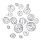 40Pcs 4 Sizes Iron Wire Pendants, Spiral Bead Cage Pendants, Round, Silver, 15x14mm, Hole: 5mm, 10pcs/size