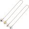 2Pcs 2 Colors Alloy Pendant Decorations, with Lucky Cat Porcelain Beads and Iron Beads Chain, Mixed Color, 59.5x0.3cm, 1pc/color