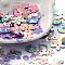 Rainbow Iridescent PVC Paillette/Sequins Beads & Links & Pendants, Mixed Shapes, Flower/Snowflake/Oval, Plum, 4~20x4~20x0.3~6mm, Hole: 0.8~4mm, about 131pcs/bag