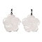 Natural Quartz Crystal Pendants, Rock Crystal Pendants, Flower Charms, with Platinum Plated Iron Snap on Bails, 46x47.5x7.5mm, Hole: 6x4mm