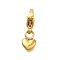 Heart 304 Stainless Steel Pendant Decorations, Ion Plating(IP), with Lobster Claw Clasp, Real 14K Gold Plated, 17mm