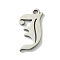 Non-Tarnish 201 Stainless Steel Pendants, Stainless Steel Color, Old Initial Letters Charms, Letter J, 19.5x13.5x1.6mm, Hole: 1.8mm