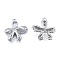 Brass Micro Pave Clear Cubic Zirconia Pendants, Cadmium Free & Nickel Free & Lead Free, Flower, Platinum, 18x17x3.5mm, Hole: 1.5mm