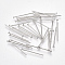 Brass Flat Head Pins, Cadmium Free & Nickel Free & Lead Free, Real Platinum Plated, 20.5x0.7mm, Head: 2mm