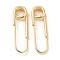 Rack Plating Brass Pendants, Paper Clip, Real 18K Gold Plated, 36x10x4mm, Hole: 5.5mm
