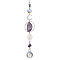 Rough Raw Natural Amethyst Nuggets Hanging Ornaments, Sun & Glass Teardrop Hanging Suncatcher, 290mm