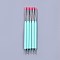 Silicone Double Head Nail Art Dotting Tools, Nail Brush Pens, Painting Drawing Line Brushes, with Brass Tube and Acrylic Finding, Aquamarine, 14.6~14.7x0.7mm, 5pcs/set