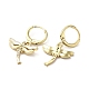 Серьги-подвески из латуни со стрекозой EJEW-L268-011G-02-2