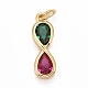 Подвески из латуни с зеленым и красным кубическим цирконием KK-M229-08G-1