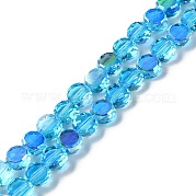 Прозрачные стеклянные бусины гальваническим пряди GLAA-Q099-I01-02