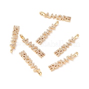 Латунные микропаве прозрачные подвески с фианитом ZIRC-Z019-36G-NR