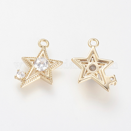 Латунные микро проложить кубического циркония подвески KK-R058-014G-1