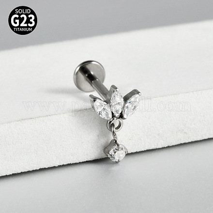 Серьги g23 из титана с микропаве из кубического циркония для хряща WG0CACB-13-1