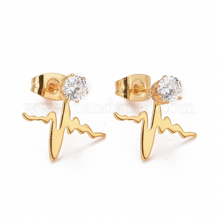 Серьги-гвоздики из нержавеющей стали 304 EJEW-C019-09G-1