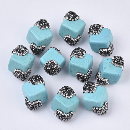 Синтетические бирюзовые бусины TURQ-T003-01C-01-1