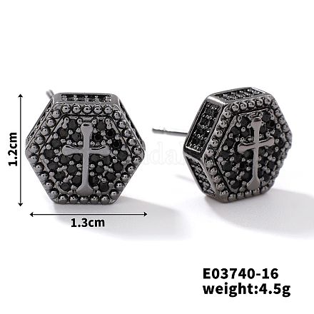 Шикарные латунные кубические серьги из циркония ZD1304-8-1