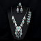 Teardrop Alloy with Resin Pendant Necklace & Stud Dangle Earring & Link Bracelet & Ring, Antique Silver, Dark Turquoise, 45x21mm & 540mm & 210~230mm & 30x20mm