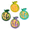Translucent Acrylic Pendants, 3D Printed, Watermelon, Mixed Color, 35.5x25.5x3mm, Hole: 1.2mm