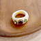 1Pc Resin Finger Rings, with Rhinestone, Old Lace, Inner Diameter: 18mm