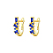 Elegant Geometric 925 Sterling Silver Cubic Zirconia Hoop Earrings, Simple and Fashionable, Golden, Blue, 12x4mm
