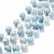 Natural Dyed Marble Beads Strands, Round, Aqua, 9~10mm, Hole: 1mm, 25~26pcs/strand, 16.14 inch~16.54 inch(41~42cm)