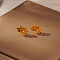 Stylish Stainless Steel Flower Stud Earrings for Women's Daily Wear, Golden, 7.4mm