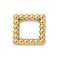 304 Stainless Steel Twisted Linking Rings, Real 18K Gold Plated, Square, 6x6x1mm, Inner diameter: 3.5x3.5mm