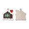 Christmas Alloy Enamel Pendants, Platinum, House, 17x15x1mm, Hole: 1.4mm