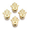 Rack Plating Alloy Beads, Cadmium Free & Lead Free, Hamsa Hand/Hand of Miriam, Light Gold, 11.5x10.5x5mm, Hole: 1.2mm