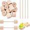 OLYCRAFT 24pcs Wood Wheels Unfinished Wooden Wheel with Wooden Sticks Wooden Crafts Wooden Wheels with 4.5mm Holes for Crafts DIY Painting Wood Projects 4cm Diameter
