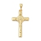 Brass Pendants, Cadmium Free & Lead Free, Crucifix Cross with Jesus Charms, Real 18K Gold Plated, 44x25.5x4mm, Hole: 5.6x3mm